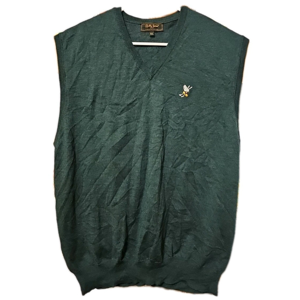 VTG Bobby Jones Sleeveless Shirt XL Merino Wool Winged Foot Golf Club Italy Made